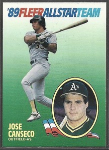 1989 Fleer Jose Canseco All-Star Team No. 2