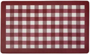 Anti-Fatigue PVC Kitchen Floor Mat (18"x30")BUFFALO CHECK,BURGUNDY & WHITE,Achim - Picture 1 of 2