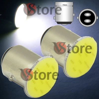 2 Lampade Led Auto BAY15D S25 P21W 12SMD Chips 1157 Cob Luce Freno Stop Luci - Immagine 1 di 4