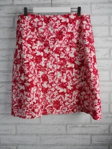 David Lawrence womens a-line skirt red white floral print cotton mix 16 - Picture 1 of 9
