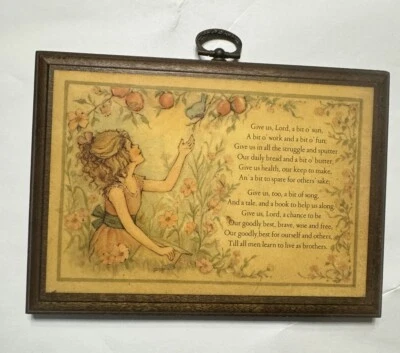 Placa de pared de madera vintage Danos Señor Un poco O Sol Trabajo Diversión Todos los hombres como hermanos Foto 1 de 2