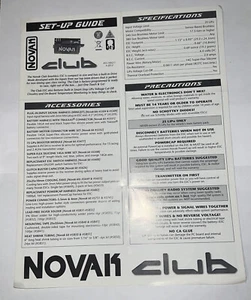 Novak Club Brushless ESC Setup Guide Manual - Picture 1 of 3
