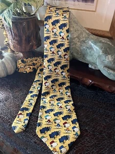 Peanuts Necktie Good Caddies are So Hard To Find Snoopy, Woodstock 100%silk - Picture 1 of 5