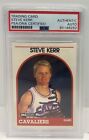 Steve Kerr Signed 1989 NBA Hoops RC Card #351 NBA Warriors Slabbed Auto PSA