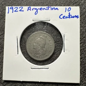 1922 Republica Argentinien 10 Centavos. Nicht magnetisch. Über 100 Jahre alt. - Bild 1 von 4