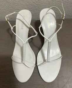 ANN MARINO Wht Strappy Sandal Heels-Sz 8 1/2MPre-Owned-Great Condition!-With Box - Picture 1 of 6