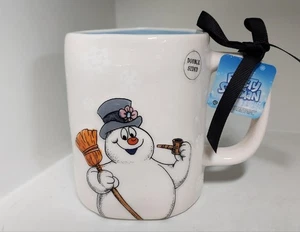NEW Rae Dunn FROSTY The Snowman Mug Snowflakes Double Sided - Picture 1 of 4