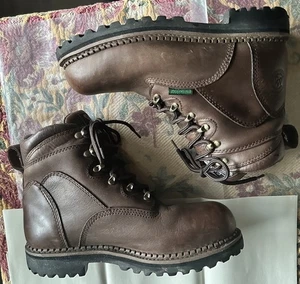 Georgia Boot Homeland Mens Sz 9 W Brown Leather Waterproof Steel Toe Work Boots - Picture 1 of 13