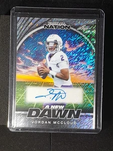2025 Leaf Football Nation A New Dawn Jordan McCloud Silver Shimmer Auto 5/15 - Bild 1 von 2