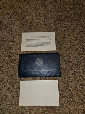 1974 US Eisenhower Silver Dollar Proof Uncirculated 40% Silver in Blue Envelope - Image 1 of 4