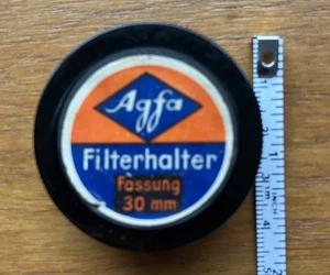 Rare Vintage Old Stock 30mm Yellow Filter + Filter Halter (Holder) Agfa Gaevert - Picture 1 of 7