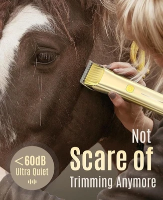 ONEISALL Kabellose Pferdeschermaschine Akku Leise 2‑Stufen für dickes Fell