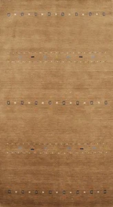 Earthy Toned Rug 4x8 Tribal Hand-knotted with Subtle Geometric Patterns - Picture 1 of 11
