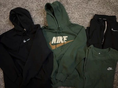 Lote 4 moletons com capuz Nike, manga longa e curta! Bom tamanho masculino grande! - Imagem 1 de 4