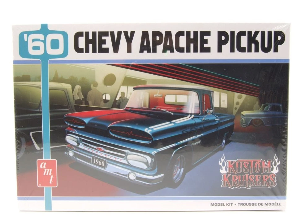 Chevrolet Apache Pick Up 1960 Modellino Auto Kit Costruzione Plastica 1:25 AMT - Immagine 1 di 4