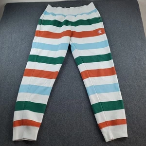 Champion Reverse Weave Womens Striped Jogger Sweatpants Size Large  - Picture 1 of 16