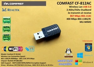 AX900 Wlan NANO USB WIFI 6 Wlan 802.11AX 2.4/5Ghz RTL8831BU Linux Dualband - Afbeelding 1 van 1