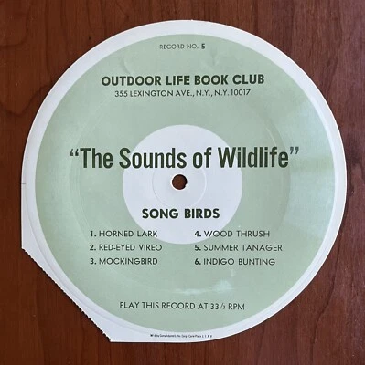The Sounds Of Wildlife Song Birds 7" LP Record Outdoor Life Book Club - Image 1 of 2