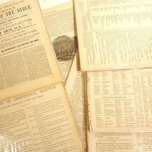 Vintage 1879 Bibelseiten 20 Seiten Papierpackungen für Junk Journaling, Scrapbooking, - Bild 1 von 3