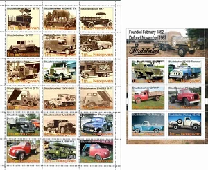 Stamp sheet+block Studebeker Truck Company 2021 Naxcivan issue - Picture 1 of 1
