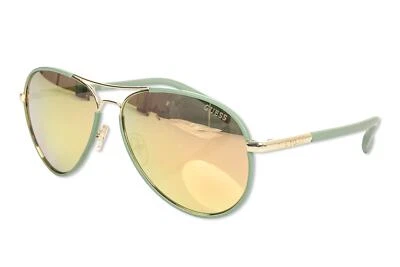 Guess GF261 32 G Women's 59mm Sunglasses Mirorred Green Matte Aviator - Image 1 of 4