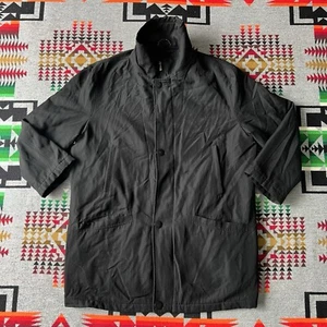 Canali Wool Overcoat Full Length Jacket Black Italy Men’s Size 50 Lined C9 - Picture 1 of 12