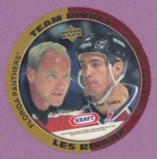 1996-97 UD KRAFT DISC TEAM RIVALS SKRUDLAND JOE SAKIC AVALANCHE STANLEY CUP NNO