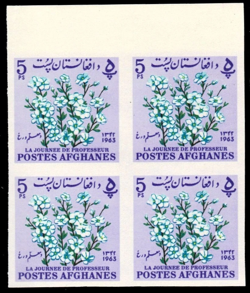AFGHANISTAN 671Ci - Teacher's Day "Flax Flowers" (pb67600) - Image 1 of 1