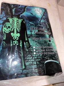 Glow In The Dark Skeleton Costume Halloween Medium 5-6 - Picture 1 of 1