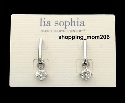 Lia Sophia "Limitless" Total CZ wt. 2.8ct. Removable Dangles Earrings  - Image 1 of 3