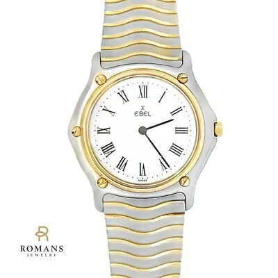EBEL Classic Wave Watch 18K Steel  181909 Quartz Mens 31MM Serviced Warranty - Image 1 of 4