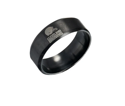 New Cleveland Browns Black Stainless Steel Engraved Ring Sizes 8 9 10 11 12 13 Cover