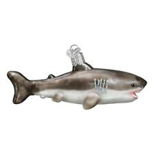 Old World Christmas GREAT WHITE SHARK (12549) Glass Ornament w/OWC Box