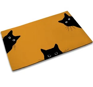 Funny Cat Entrance Door Mat, Black Cats Spring Decor Welcome Doormat,Non-Slip... - Picture 1 of 7
