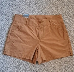 Columbia Damengröße 6 "ausgewaschen" 4" Schrittlänge Shorts vorne flach hellbraun NEU - Bild 1 von 7