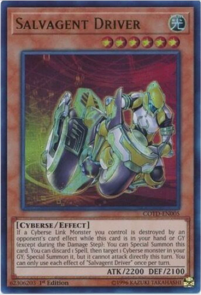 Yu-Gi-Oh!  Salvagent Driver - COTD-EN005 - Ultra Rare - 1st Ed - NM/M - NEW - Image 1 of 1