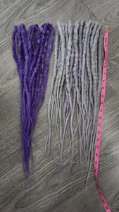 22 x Hand made DE kanekalon synthetic dreads silver & Purple - Picture 1 of 9