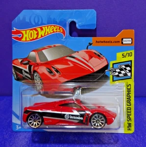 2019 Hot Wheels BREMBO PAGANI HUAYRA in RED, HW SPEED GRAPHICS 5/10 Short Card - Picture 1 of 6