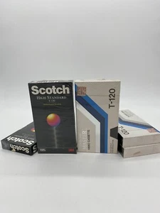 Lot of 5 Scotch and Chrome master T-120 Blank Video Cassette Tape New Seal - Picture 1 of 5