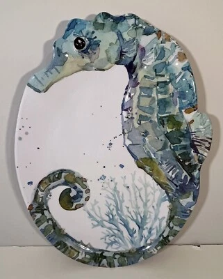 Sigrid Olsen Home Seahorse and Coral Melamine Platter 16 Inch - Image 1 of 4