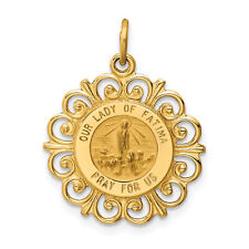 14k Our Lady of Fatima Medal Pendant Xr667