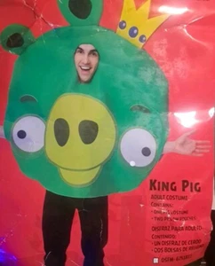 King Pig Green Angry Birds Video Game Fancy Dress Up Halloween Adult Costume - Picture 1 of 5