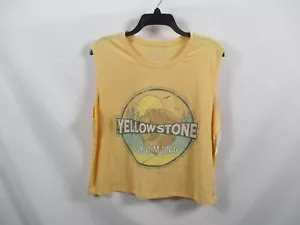 Yellowstone Womens Tank Shirt XL Yellow Round Neck Sleeveless Cotton New - Picture 1 of 10