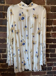 Nuevo con etiquetas $128 Free People Marfil Floral Combo Vestido/Túnica Fluido - Talla XSmall - Imagen 1 de 5