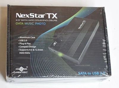 NEW Sealed Vantec NST-210S2-BK NexStar TX 2.5" Sata To USB Hard Drive Enclosure - Image 1 of 2