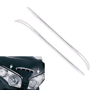 Chrome Front Headlight Fairing Eyebrows Trim For Honda Goldwing GL1800 2001-2011 - Foto 1 di 12