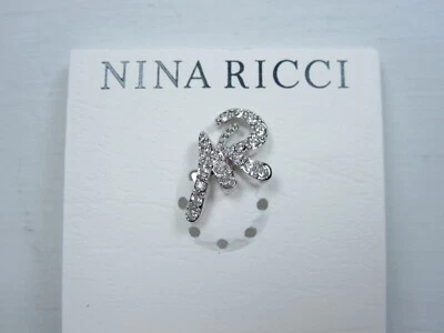 Nina Ricci Rhodium Plated Pin with Swarovski Crystals - 5245 - Image 1 of 3
