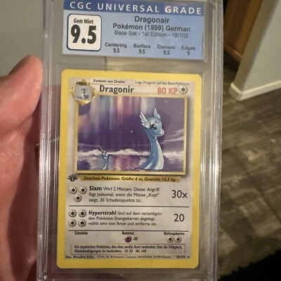 1st Edition Base German Dragonair 18/102 Dragonir Rare Pokemon Card CGC 10 (9.5) - Image 1 of 4