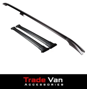 Mercedes Vito W447 2014+ M-LWB L2 Black Aero Pro 2 Cross Bar Roof Rail Set - Picture 1 of 4