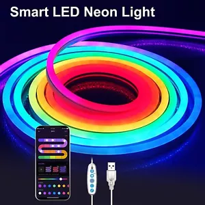 Neon LED Strip Light 3M Multicolor Strip Tape For Room And Wall Decor - Picture 1 of 10